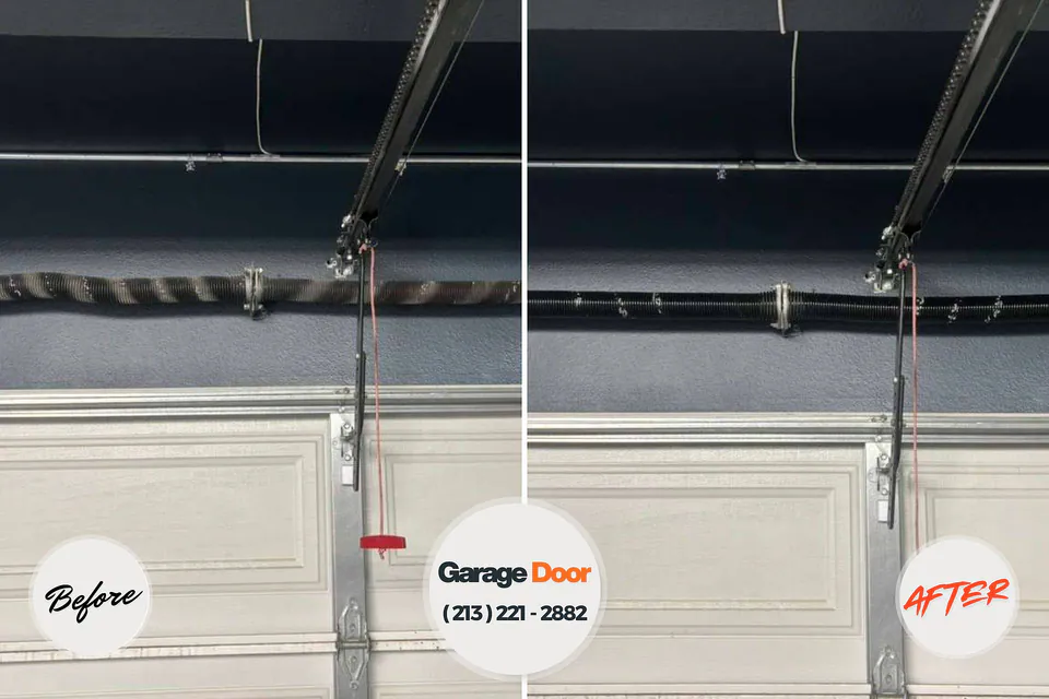 Before and after: garage door repair Sharpes, FL